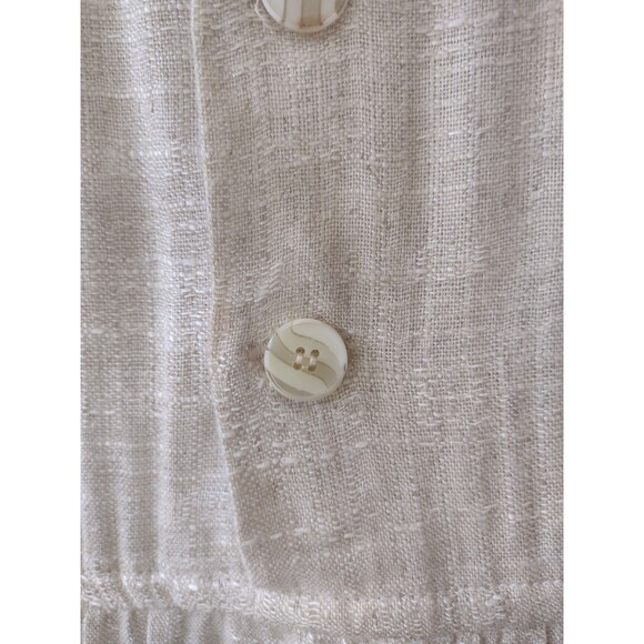 Vintage 50s Lanz Originals Dress Rayon Flax Blend Button Back Cottagecore Folk M - Picture 8 of 8